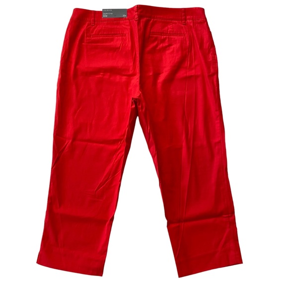 NWT Talbots Perfect Crop Slim-Leg Red Pants Women’s Size 16P - Picture 2 of 12